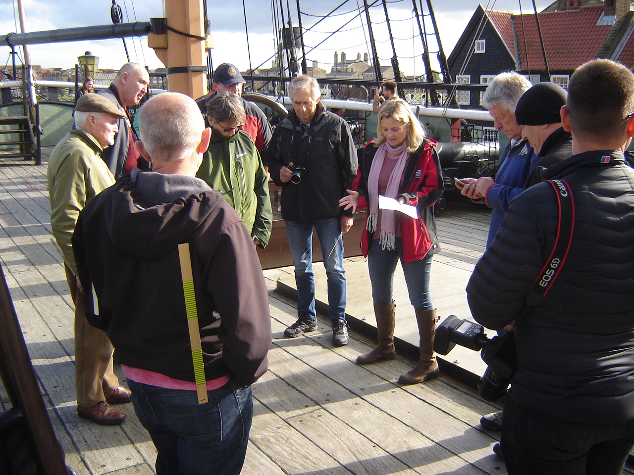 A guided tour above decks by the museum's curator